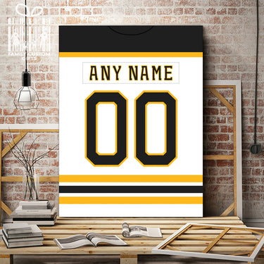 Boston Jersey Custom Canvas Print Wall Art for Boy Girl Men Women Hockey Personalized Canvas Art